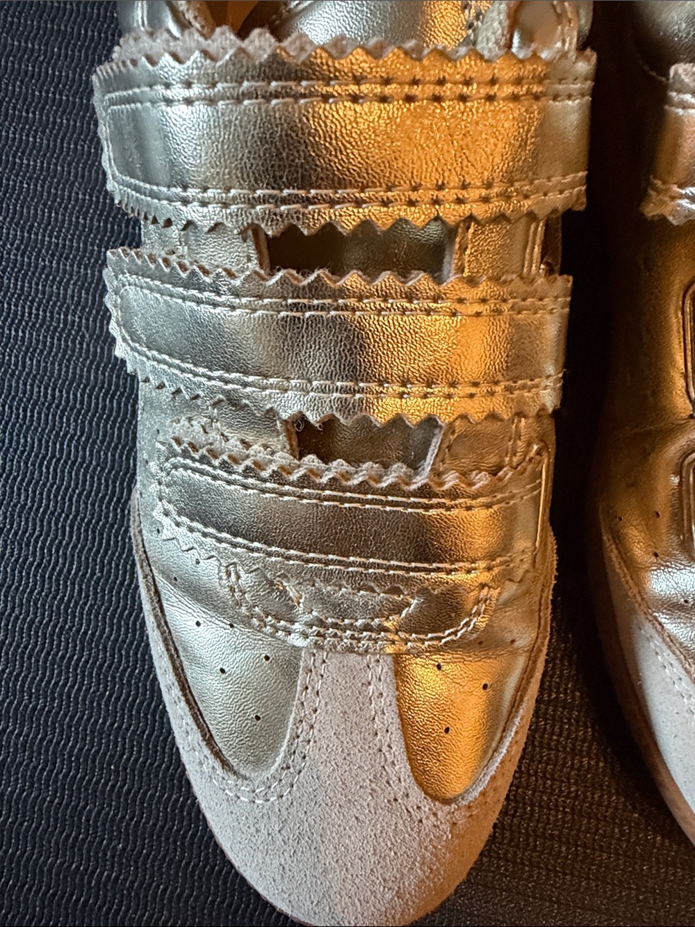 Steve Madden Metallic Gold Velcro Sneakers - Picture 7 of 9